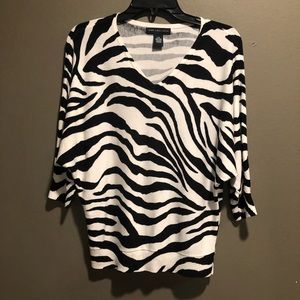 Joan Vass New York XS Zebra Print Top